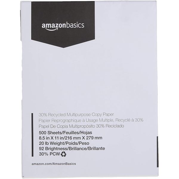 NEW AMAZON BASICS MULTI PURPOSE COPY PAPER 500