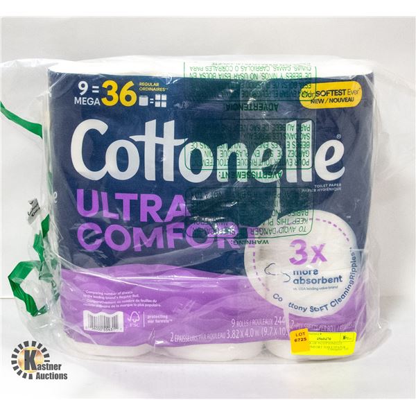 NEW PACK OF 9 COTTONELLE ULTRA COMFORT TOILETPAPER