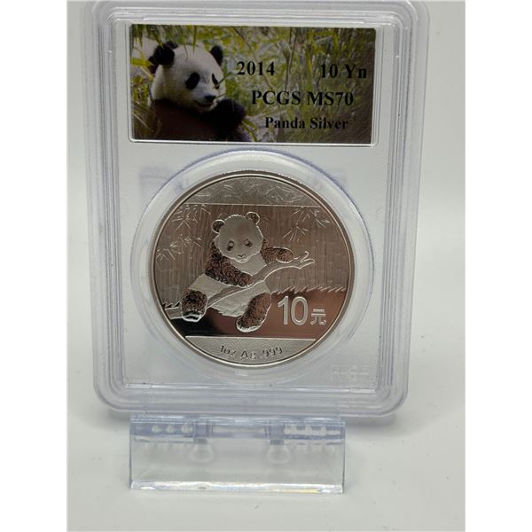 2014 1 oz silver Panda. NGC Graded MS70 (tax exempt)