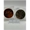Image 1 : oversized 1 cent and 5 cents sudbury commemorative medallions. The Big Nickel and The Big Penny