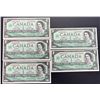 Image 1 : set of 5 in sequence 1967 $1 notes. M/O1689959-M/O1689963