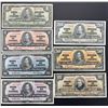 Image 1 : Matching Signature set of 1937 $1-$100. Gordon/Towers 7 notes total