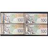 Image 2 : set of 4 - 2004 $100 notes in sequence. Jenkins/Dodge EJS7648190-EJS7648190