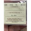 Image 3 : 1936 $1. ICCS graded MS-63