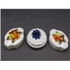 Image 1 : Lot of 3 Small Porcelain Floral Trinket Boxes