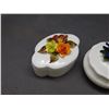Image 2 : Lot of 3 Small Porcelain Floral Trinket Boxes