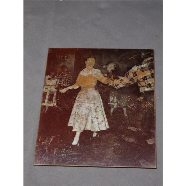 Antique Copper Printing Plate, Queen Elizabeth