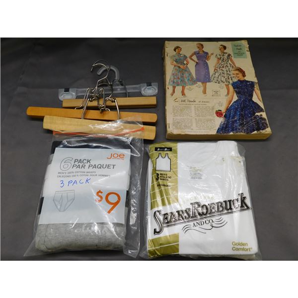 Lot of Hangers, Joe Fresh Pack, Sleeveless, Vintage Undershirts Pack & Sears Catalogue