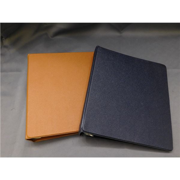 Pair of Vinyl Navy Blue and Burnt Orange Binders