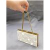 Image 2 : Vintage Mother of Pearl Clutch Bag Purse Evening Makeup Case Powder, Lipstick, Comb, Mirror