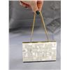 Image 3 : Vintage Mother of Pearl Clutch Bag Purse Evening Makeup Case Powder, Lipstick, Comb, Mirror