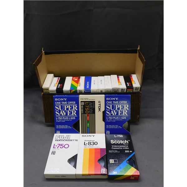 20 Video Cassette Beta Tapes. Various brands, Sony, Fugi, Scotch, TDK.