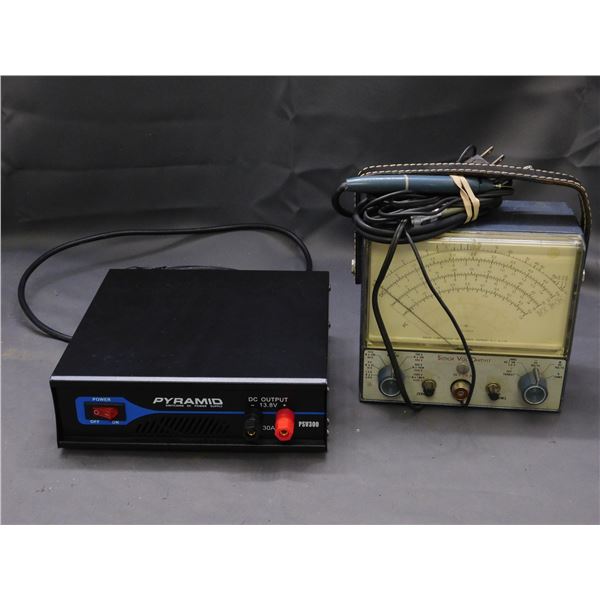 Senior WV-98A VTVM Volt Meter and Pyramid PSV 300 30 amp DC 12 Volt Power Supply