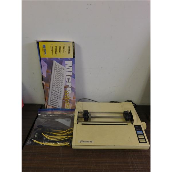 Epson Spectrum LC-90. Matrix Printer, PS2 Keyboard, 8 Pin Plugs.