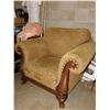 Image 3 : Large Upholstered Armchair Wood Accents