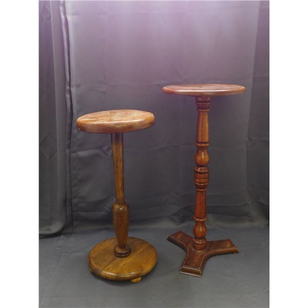 Pair of Wooden Pedestals Plant Stands