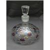 Image 1 : Vintage MCM Mid Century Bohemian Art Glass Decanter, Coin Dot Wide Bottom