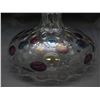Image 3 : Vintage MCM Mid Century Bohemian Art Glass Decanter, Coin Dot Wide Bottom