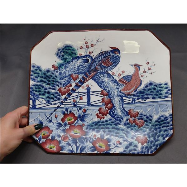 Japan Decorated Serving Plate 13" x 11"