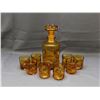 Image 1 : Vintage MCM Mid Century Amber Glass Coin Dot Decanter
