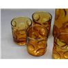 Image 3 : Vintage MCM Mid Century Amber Glass Coin Dot Decanter