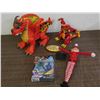 Image 1 : Lot of 6 Fisher Price Dragon, Bakugan Action Figure Dragon, Belt Buckles, Elf on the Shelf, Avengers
