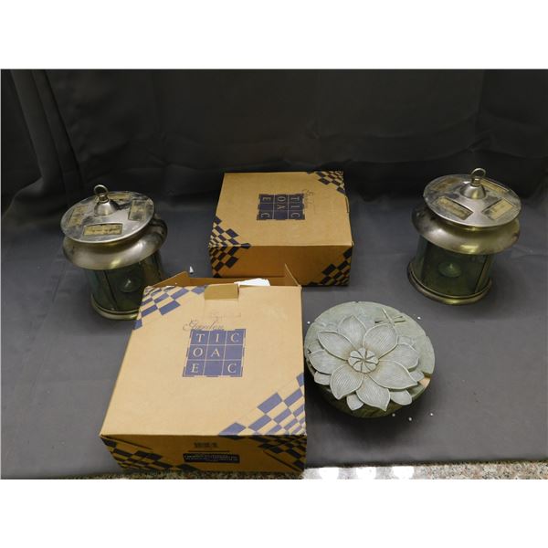 Lot of Garden Lamps, Trinket Dishes