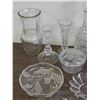 Image 3 : Lot of Assorted Glassware Crystal Decanter, Vases