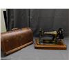 Image 1 : Antique Singer Sewing Machine Model #12326999 Sewing Machine in Wooden Box Late 1800s