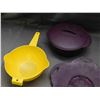 Image 5 : Epicure Lot of Dark Purple Silicone Baking Trays / Molds Waffle, Rectangle, Tray, Crock & Strainer