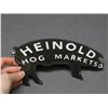 Image 2 : Heinold Hog Market Porcelain Enamel Metal Sign 8" Long