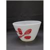 Image 5 : Fire King Milk Glass Red and White Kitchen Utensils Mixing Bowl