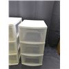 Image 2 : Lot of 2 White Plastic Storage Drawers 3-Drawer Units