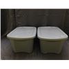 Image 1 : Lot of 2 Small Sterilite Storage Bins 12" x 16" x 8"