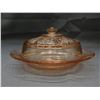 Image 4 : Depression Glass Pink Butter / Cheese Dish w Lid