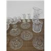 Image 2 : Lot of Assorted Crystal Ware Saucers, Serving Bowls, Pitcher, Napkin Rings, Champagne Holder, Candle