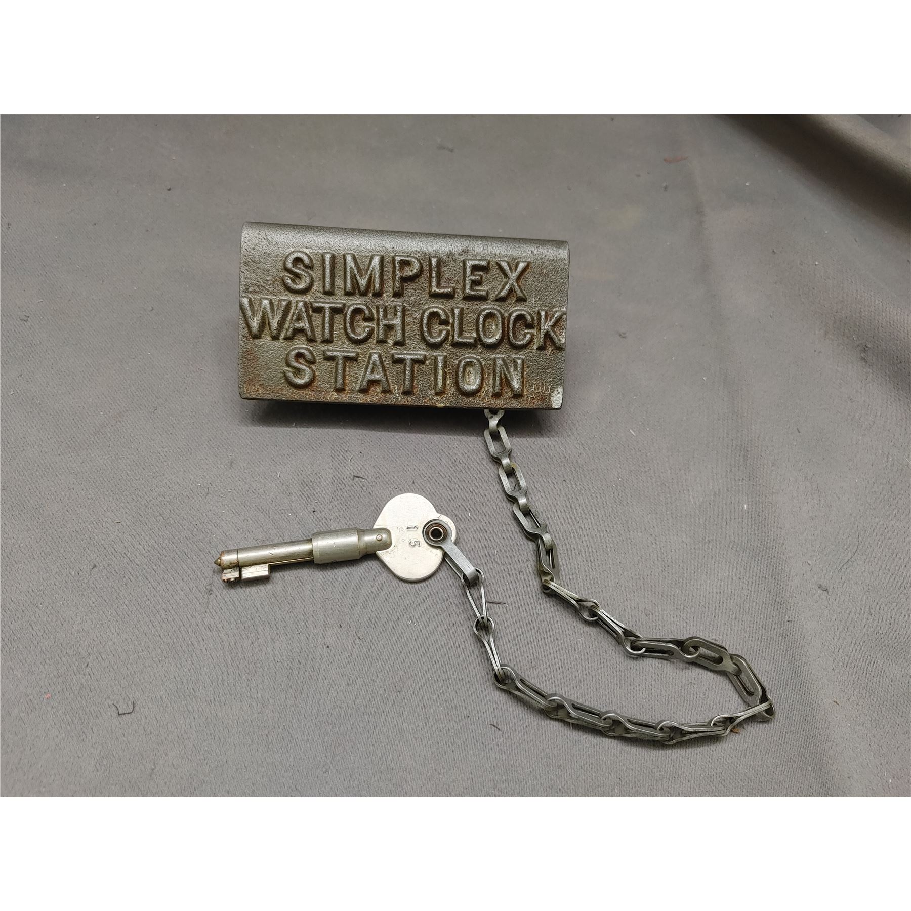 Simplex Watch Clock Station w/Amano Key Chain Vintage