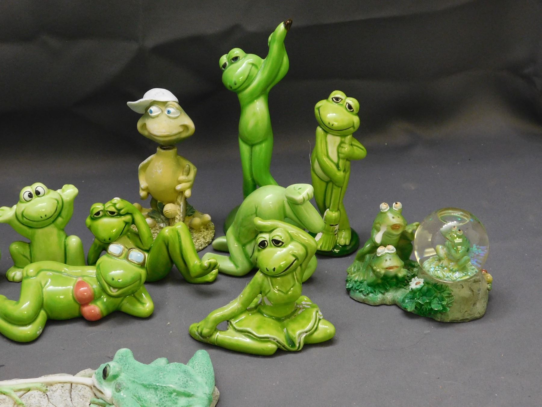Lot of Ceramic Frog Sculptures Figures