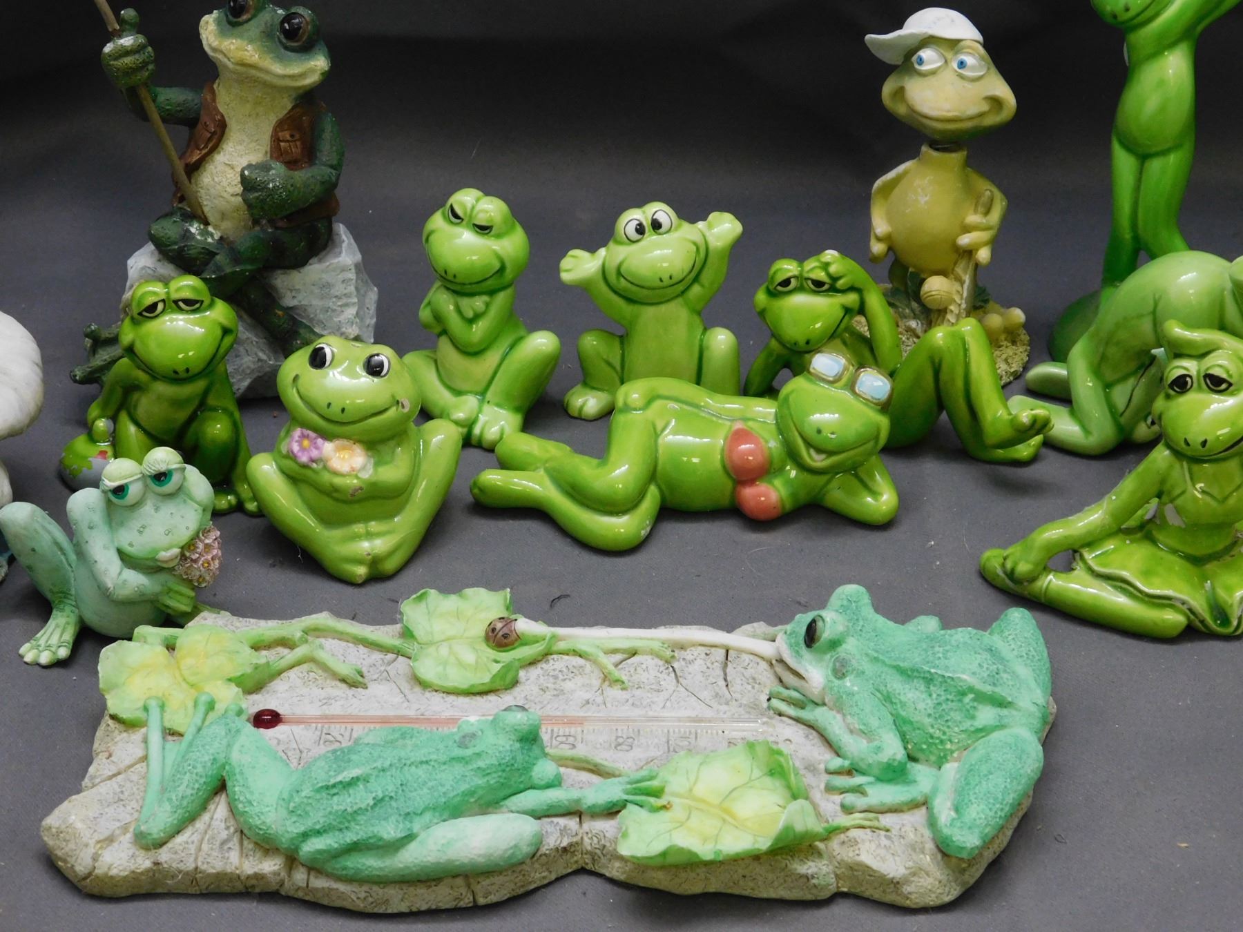 Lot of Ceramic Frog Sculptures Figures