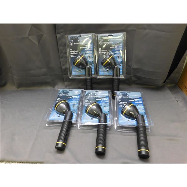 5 NEW Westinghouse Pivot Head Flashlights