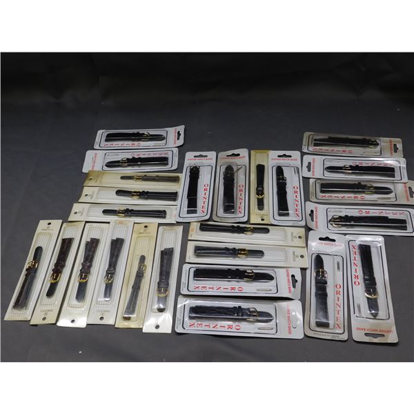 Lot of 25 Leather Watch Straps Bands with Pins