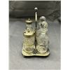 Image 2 : Edwardian Art Glass Silver Plated Cruet Set