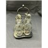 Image 3 : Edwardian Art Glass Silver Plated Cruet Set