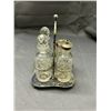Image 4 : Edwardian Art Glass Silver Plated Cruet Set