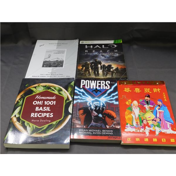 5 Books Power, Xbox, Halo Reach, Organic Chemistry, Calendar