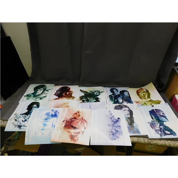 13 Star Wars Posters 11" x 12 1/2"
