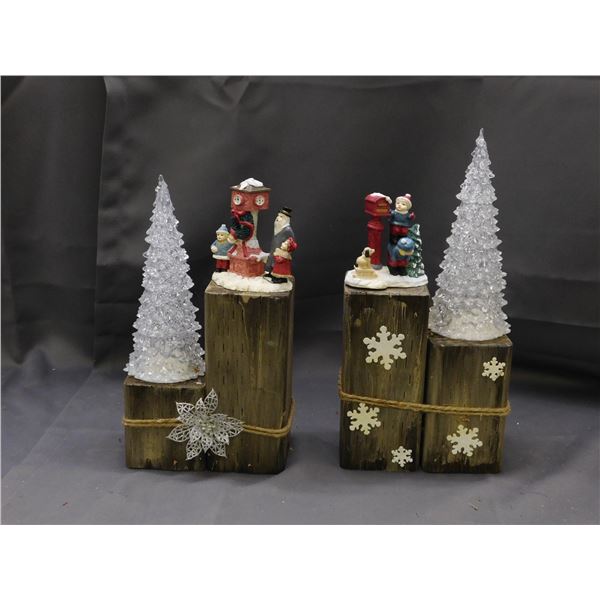 Rustic Christmas Bookends