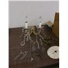 Vintage Antique Crystal Pendant Ornamental Ornate Wall Fixture Candle Style Bulbs *for repair*