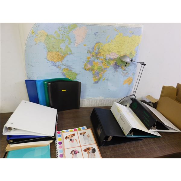 LARGE Lot of Office Binders, Duo tangs, Light, Maps, Notebooks