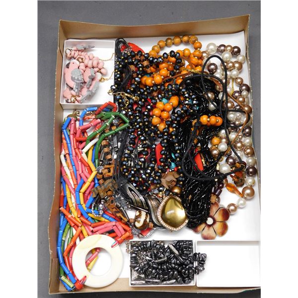 15 Assorted Older Necklaces & Pendants, Good Condition, Amber